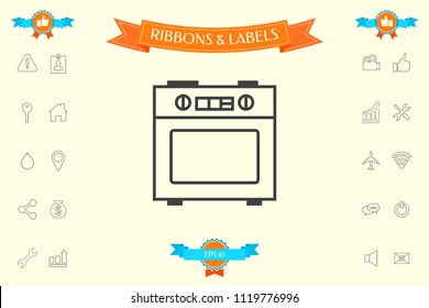 Kitchen stove linear icon