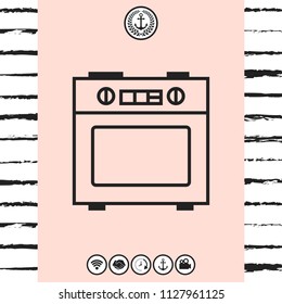 Kitchen stove linear icon
