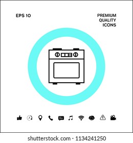 Kitchen stove linear icon