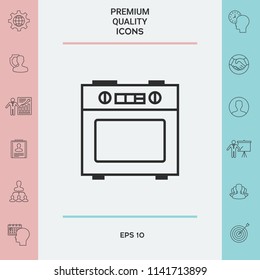 Kitchen stove linear icon