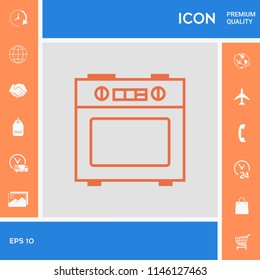 Kitchen stove linear icon