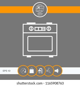 Kitchen stove linear icon