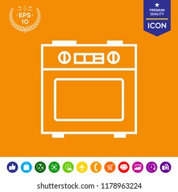 Kitchen stove linear icon