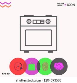 Kitchen stove linear icon
