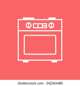 Kitchen stove linear icon.