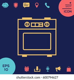 Kitchen stove linear icon