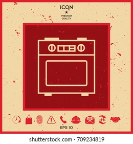 Kitchen stove linear icon