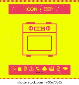 Kitchen stove linear icon