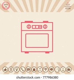 Kitchen stove linear icon