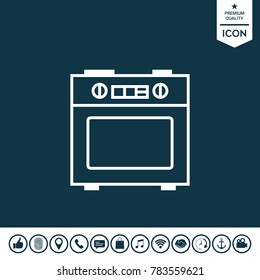 Kitchen stove linear icon