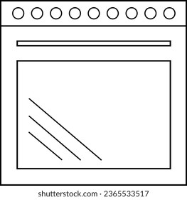 Kitchen stove linear icon. Gas range cooker. Thin line illustration. Cooktop and oven. Kitchen appliance. Contour symbol. Vector isolated outline drawing. Editable stroke