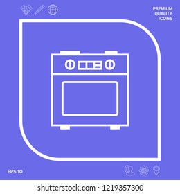 Kitchen stove linear icon. Graphic elements for your design