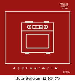 Kitchen stove linear icon. Graphic elements for your design