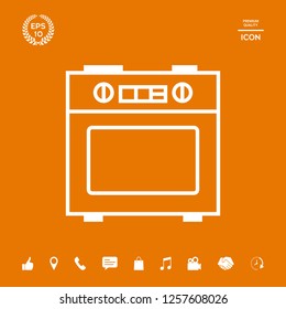 Kitchen stove linear icon. Graphic elements for your design