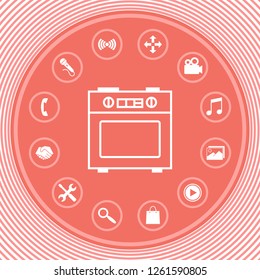 Kitchen stove linear icon. Graphic elements for your design