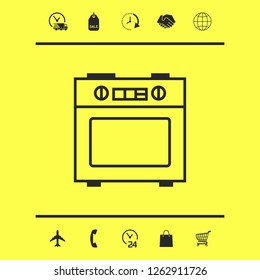 Kitchen stove linear icon. Graphic elements for your design