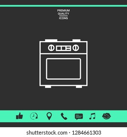 Kitchen stove linear icon. Graphic elements for your design
