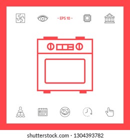 Kitchen stove linear icon. Graphic elements for your design