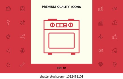 Kitchen stove linear icon. Graphic elements for your design