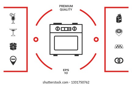 Kitchen stove linear icon. Graphic elements for your design