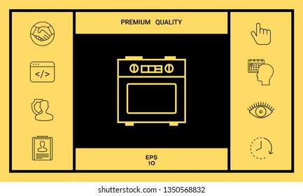 Kitchen stove linear icon. Graphic elements for your design