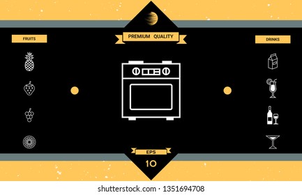 Kitchen stove linear icon. Graphic elements for your design