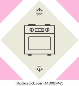 Kitchen stove linear icon. Graphic elements for your design