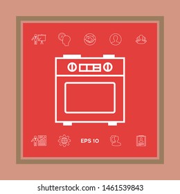 Kitchen stove linear icon. Graphic elements for your design