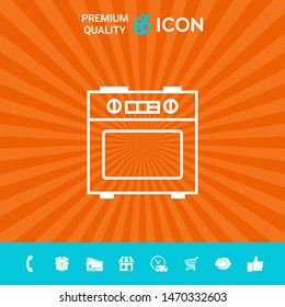 Kitchen stove linear icon. Graphic elements for your design