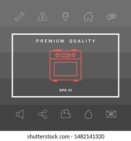 Kitchen stove linear icon. Graphic elements for your design