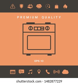Kitchen stove linear icon. Graphic elements for your design
