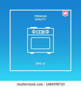 Kitchen stove linear icon. Graphic elements for your design