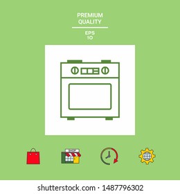 Kitchen stove linear icon. Graphic elements for your design