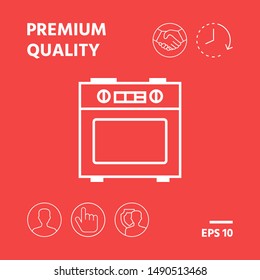 Kitchen stove linear icon. Graphic elements for your design