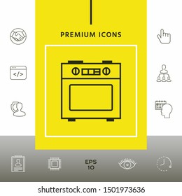Kitchen stove linear icon. Graphic elements for your design