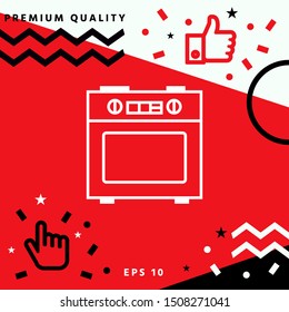 Kitchen stove linear icon. Graphic elements for your design