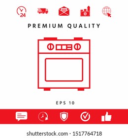 Kitchen stove linear icon. Graphic elements for your design