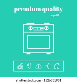 Kitchen stove linear icon. Graphic elements for your design