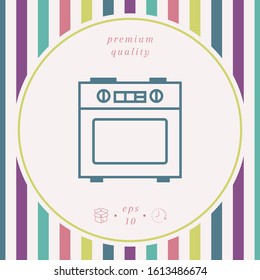 Kitchen stove linear icon. Graphic elements for your design