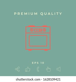 Kitchen stove linear icon. Graphic elements for your design
