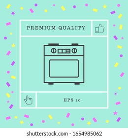 Kitchen stove linear icon. Graphic elements for your design