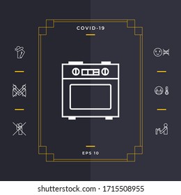 Kitchen stove linear icon. Graphic elements for your design