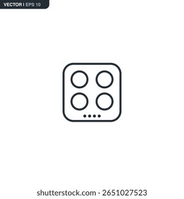 Kitchen stove, linear style sign for mobile concept and web design. Symbol, logo illustration. Pixel perfect vector graphics