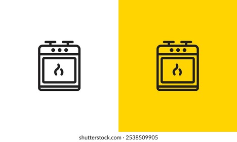 Kitchen stove logo icon design template. simple kitchen appliances restaurant catering set icon design