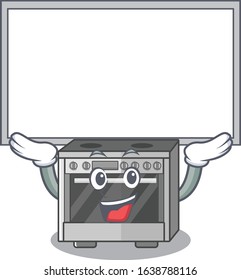 A kitchen stove mascot picture raised up board