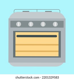 estufa de cocina de fondo azul