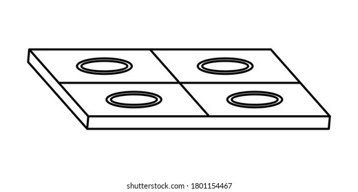 KITCHEN STOVE ON A WHITE BACKGROUND IN VECTOR