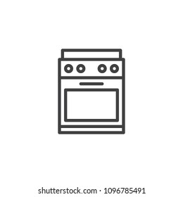 Kitchen stove outline icon. linear style sign for mobile concept and web design. Oven simple line vector icon. Symbol, logo illustration. Pixel perfect vector graphics