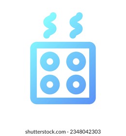 Kitchen stove pixel perfect gradient linear ui icon. Home appliance. Preparing food. Hotel service. Line color user interface symbol. Modern style pictogram. Vector isolated outline illustration
