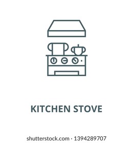 Kitchen stove vector line icon, linear concept, outline sign, symbol